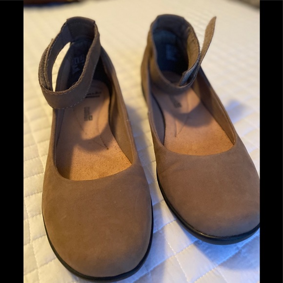 Clarks Shoes - Clark’s ankle strap ballet wedges, size 8M.